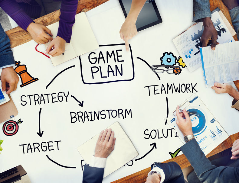 game plan strategy planning tactic target concept