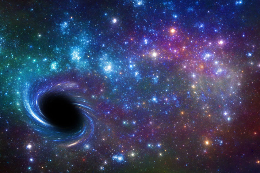 Black hole over star field