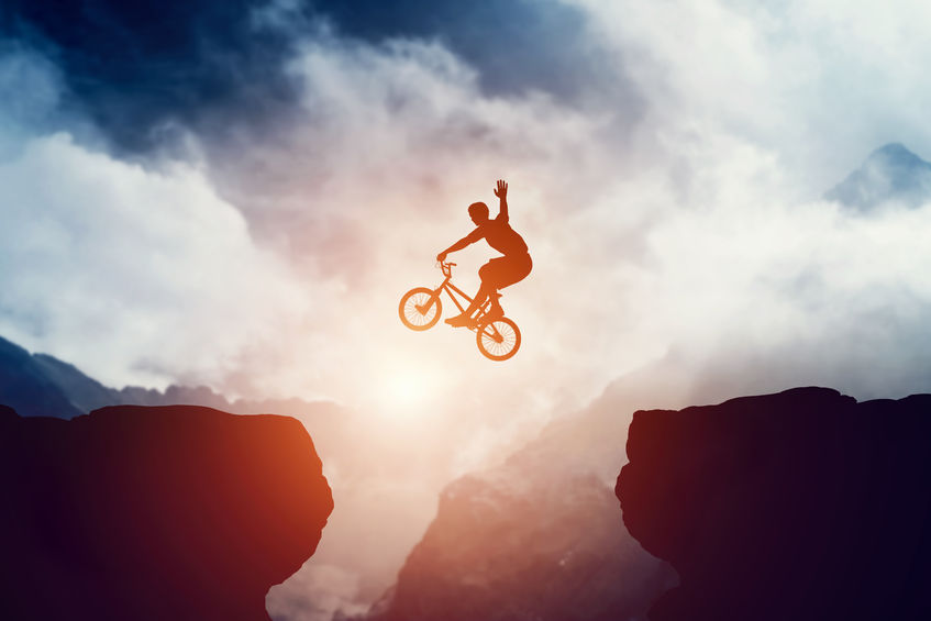 take risk,cycling,jump